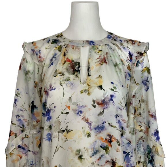 Anthropologie Dolan Araminta Ruffled Top M Floral - Picture 8 of 13